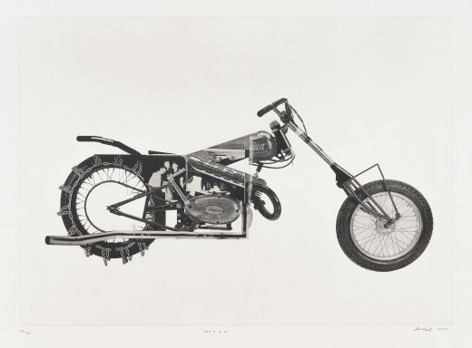 Moped (aus der Mappe »Die schwarze Zunge – Radierung Fünf«), 2011, Robert Seidel